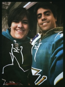 Me and Nick waiting outside the Sharks Tank before game time